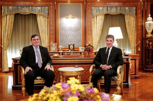 رئيس إقليم كوردستان يجتمع مع سفير النمسا