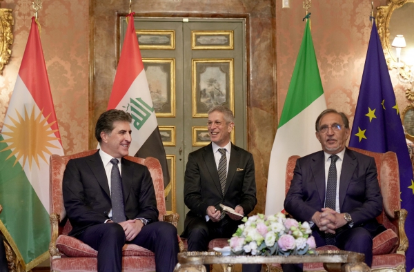رئيس إقليم كوردستان يجتمع مع رئيس مجلس الشيوخ الإيطالي