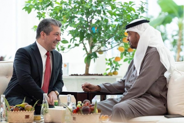 رئيس حكومة إقليم كوردستان يجتمع مع رئيس دولة الإمارات العربية المتحدة