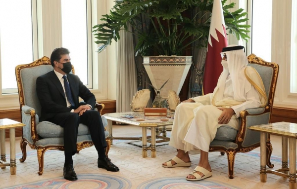 رئيس إقليم كوردستان وأمير قطر يبحثان العلاقات وأوضاع المنطقة