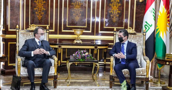 رئيس حكومة إقليم كوردستان يستقبل السفير السويسري لدى العراق والأردن