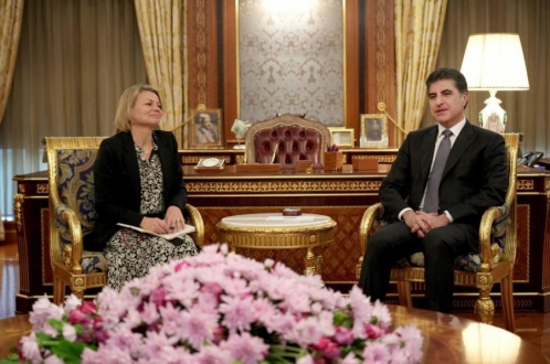 President Nechirvan Barzani welcomes the new Consul General of the United Kingdom