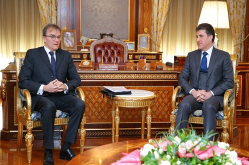 President Nechirvan Barzani receives Ambassador of Switzerland