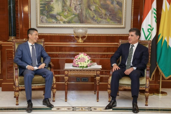 President Nechirvan Barzani receives the Ambassador of China