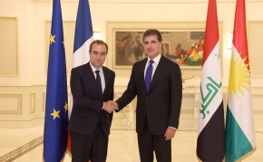 President Nechirvan Barzani meets with Minister of Armed Forces of France