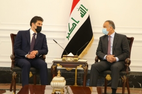 President Nechirvan Barzani meets with Iraq’s Prime Minister Mustafa Al-Kadhimi