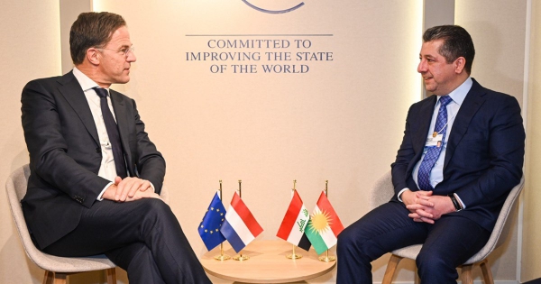 KRG PM Masrour Barzani meets with his Dutch counterpart Mark Rutte in Davos