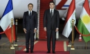 President Emmanuel Macron arrives in Erbil
