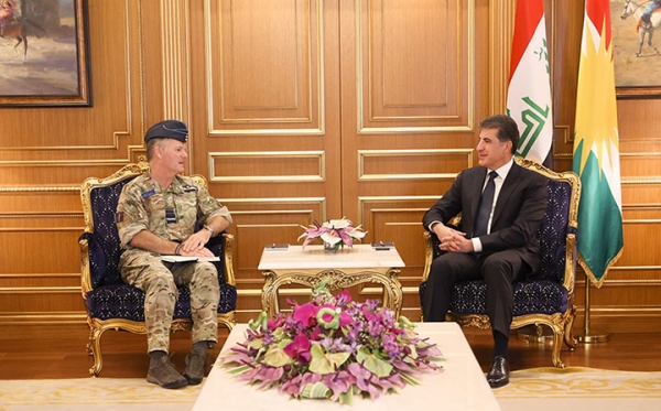 President Nechirvan Barzani meets with UK Chief of the Defense Staff’s Senior Middle East Advisor
