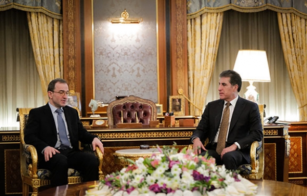 President Nechirvan Barzani meets with the Russian Ambassador to Iraq