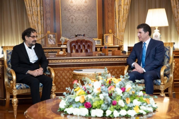 President Nechirvan Barzani receives renowned Kurdish tenor Shahram Nazeri