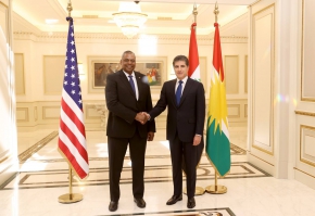 President Nechirvan Barzani receives a letter from the US Secretary of Defense Lloyd Austin