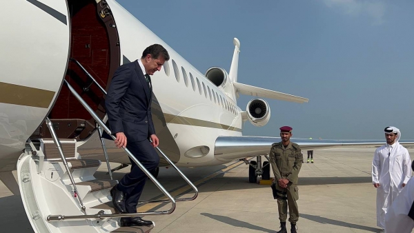 President Nechirvan Barzani arrives in Doha